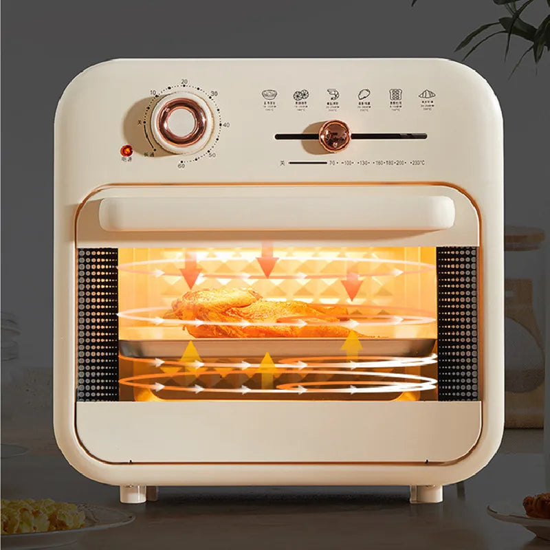 18L Air Fryer Electric Oven Slide Control Multi-Function Fried Oven Two-in-one Household Home Large Capacity White Meta