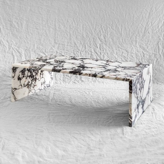 Customized High Quality Home Decor Rectangle Sofa Bed Side Table Luxury Calacatta Violet Square Marble Coffee Table