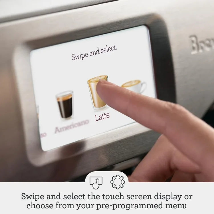 the Barista Touch Espresso Machine with Grinder & Auto Milk Frother, Espresso Maker with Touchscreen & Seconds Heat Up