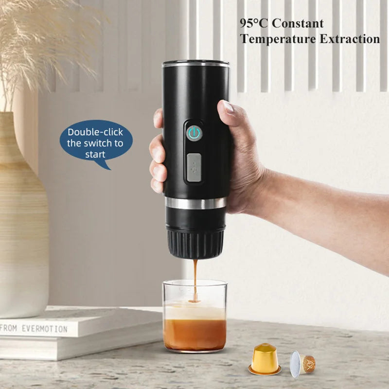 On-the-Go Perfection: Portable Automatic Espresso  Coffee Machine for Universal s