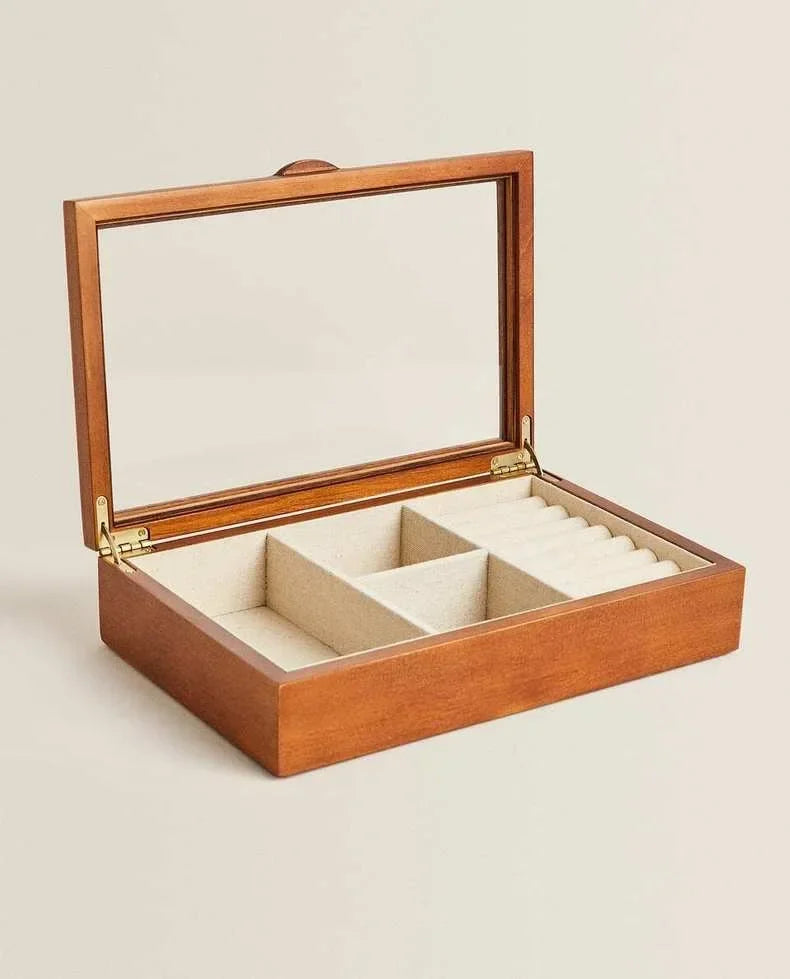 Wooden Jewelry Box Mini Multi Functional for Women Organizer Storage Luxury Jewelry Box Personalized Packaging Supplies