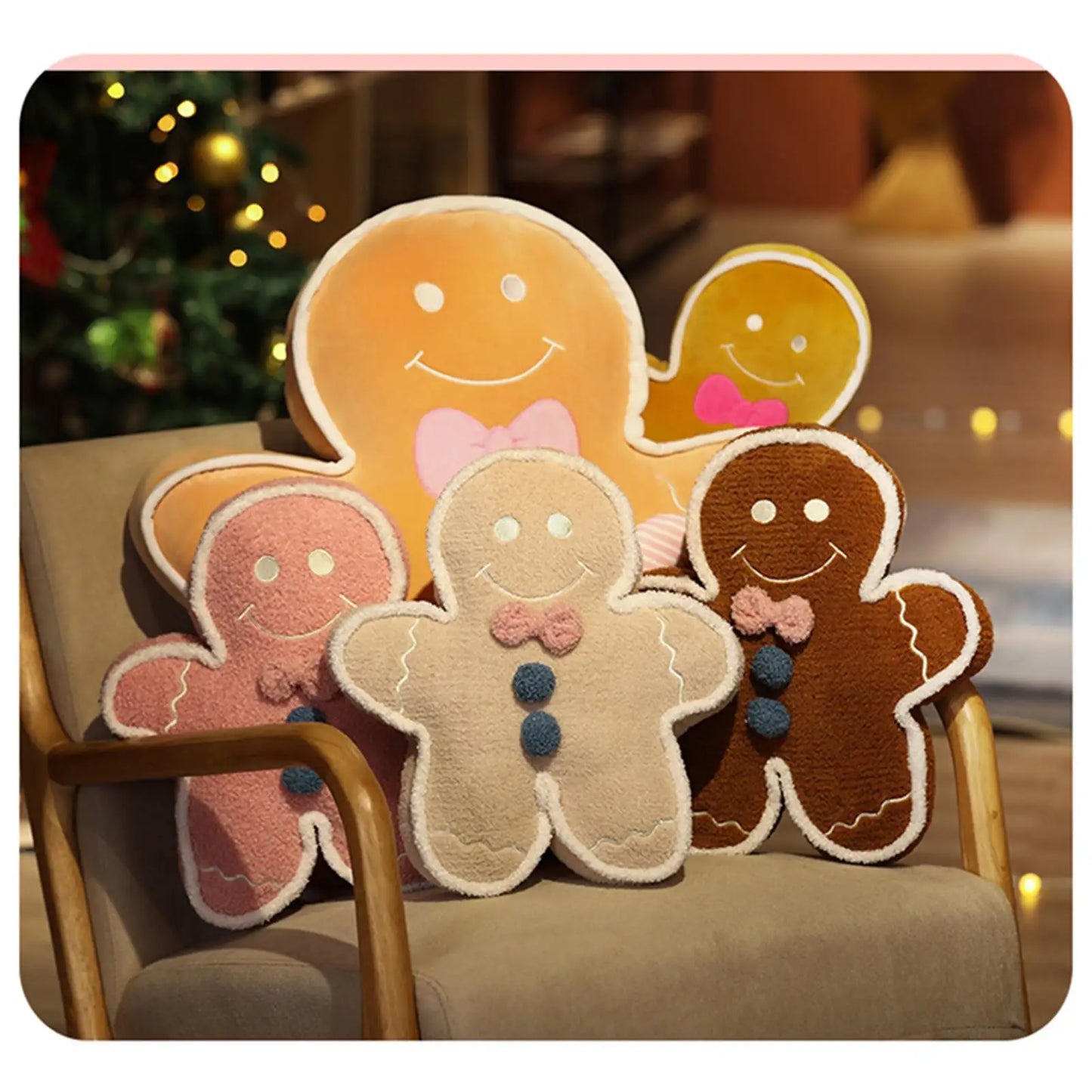 Household Gingerbread Man Pillow Cushion Stuffed Doll Soft Throw Pillow Decorations for Home Sofa Bed Decoration UND Sale