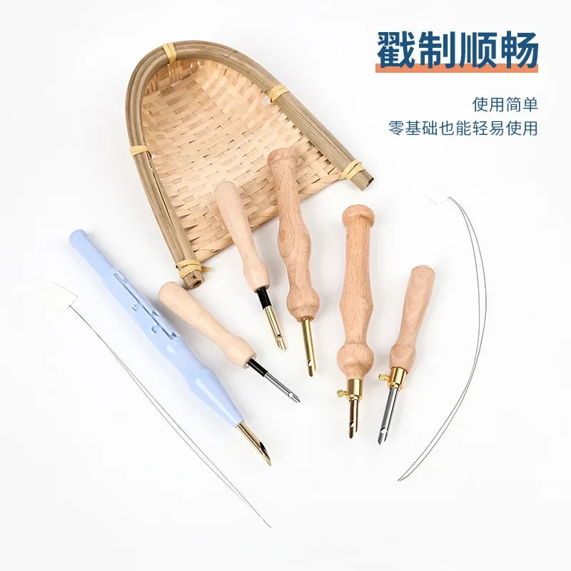 Embroidery Punch Needle Set Adjustable Punch Needle Cross Stitch Embroidery Pens for Stitching DIY Craft Sewing Poke Needle