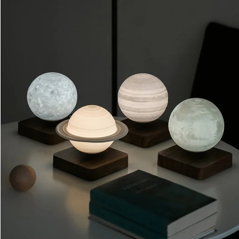 3D Magnetic Levitation Moon Lamp Night Light Creative Touch Rotating Led Luna Floating Home Decoration Holiday Christmas Gift