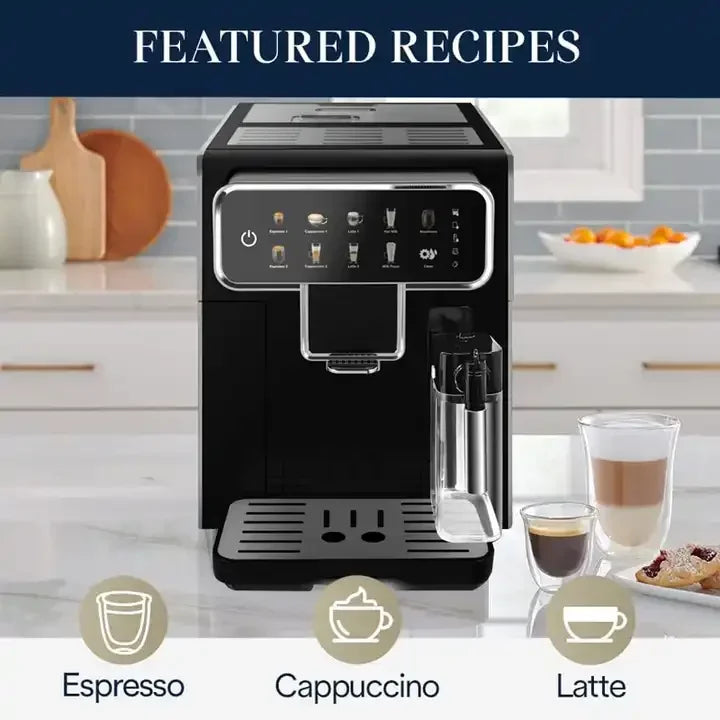 Smart Electric Automatic Coffee Maker Full Multifunctional Espresso Cappuccino Latte with Milk Tank for RV Use