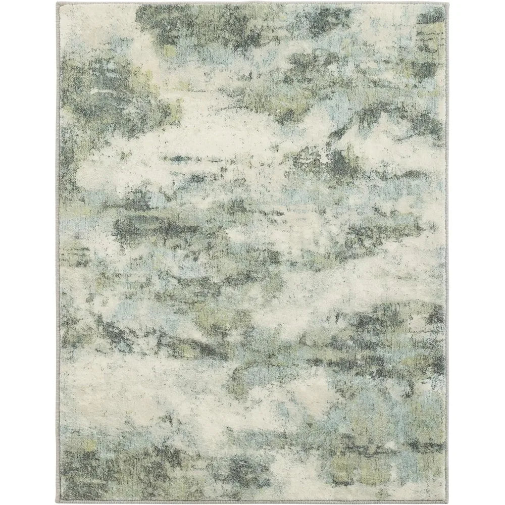 Washable Rug 8x10,  Modern Abstract Area , Low Pile  with Stain Resistant  for Living Room, Foldable Machine Washable Area Rug