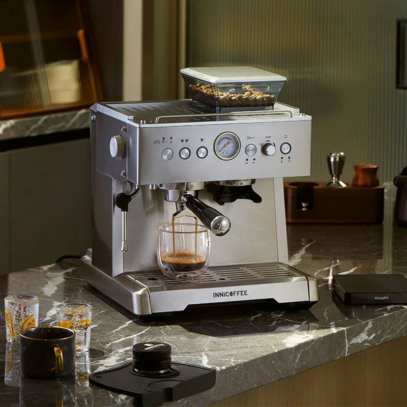 Compact Semi-Automatic Espresso Machine With Built-in Grinder For Home And Light Commercial Use