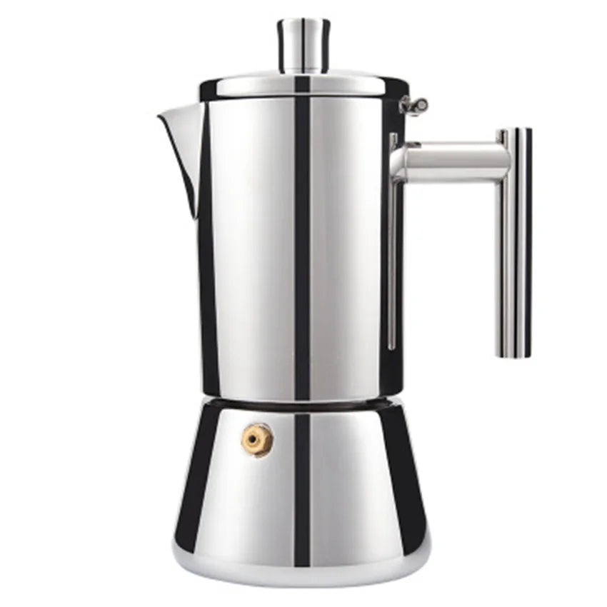 Italian Moka Coffee Pot Thickened Stainless Steel Mocha Kettle Cuban Espresso Maker Cup For Gas Stove Or Induction Cooker