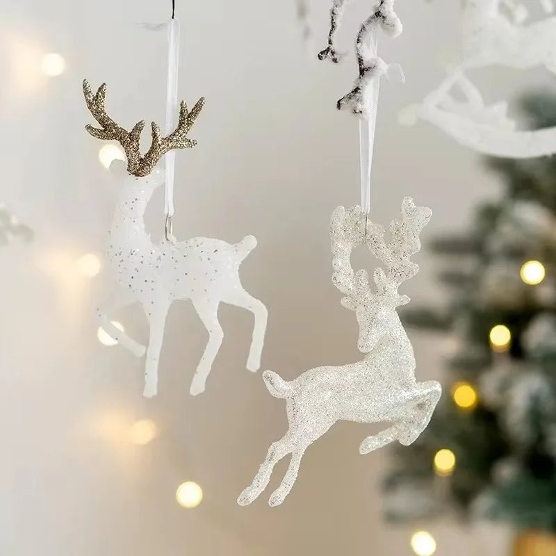 Christmas Pendant Christmas Tree Ornaments Star Elk Xmas Hanging Pendants for Home Room Party Decor 2024 New Year Gift Accessory