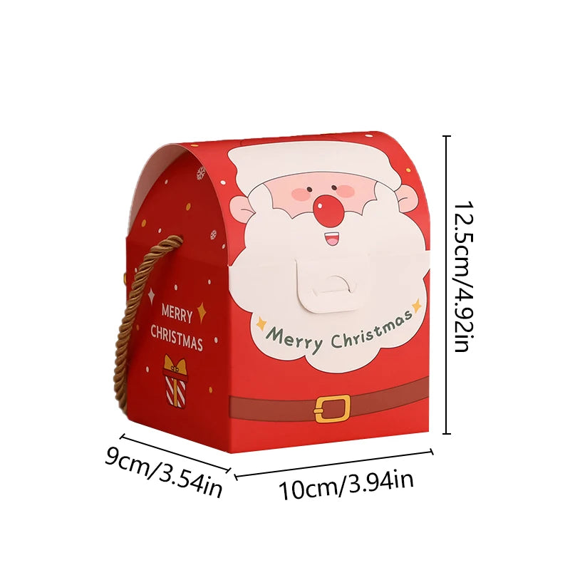 3Pcs Christmas Paper Gift Boxes Santa Claus Snowman Reindeer Pattern Wrapping Case DIY Candy Chocolates Cookies Packaging Box