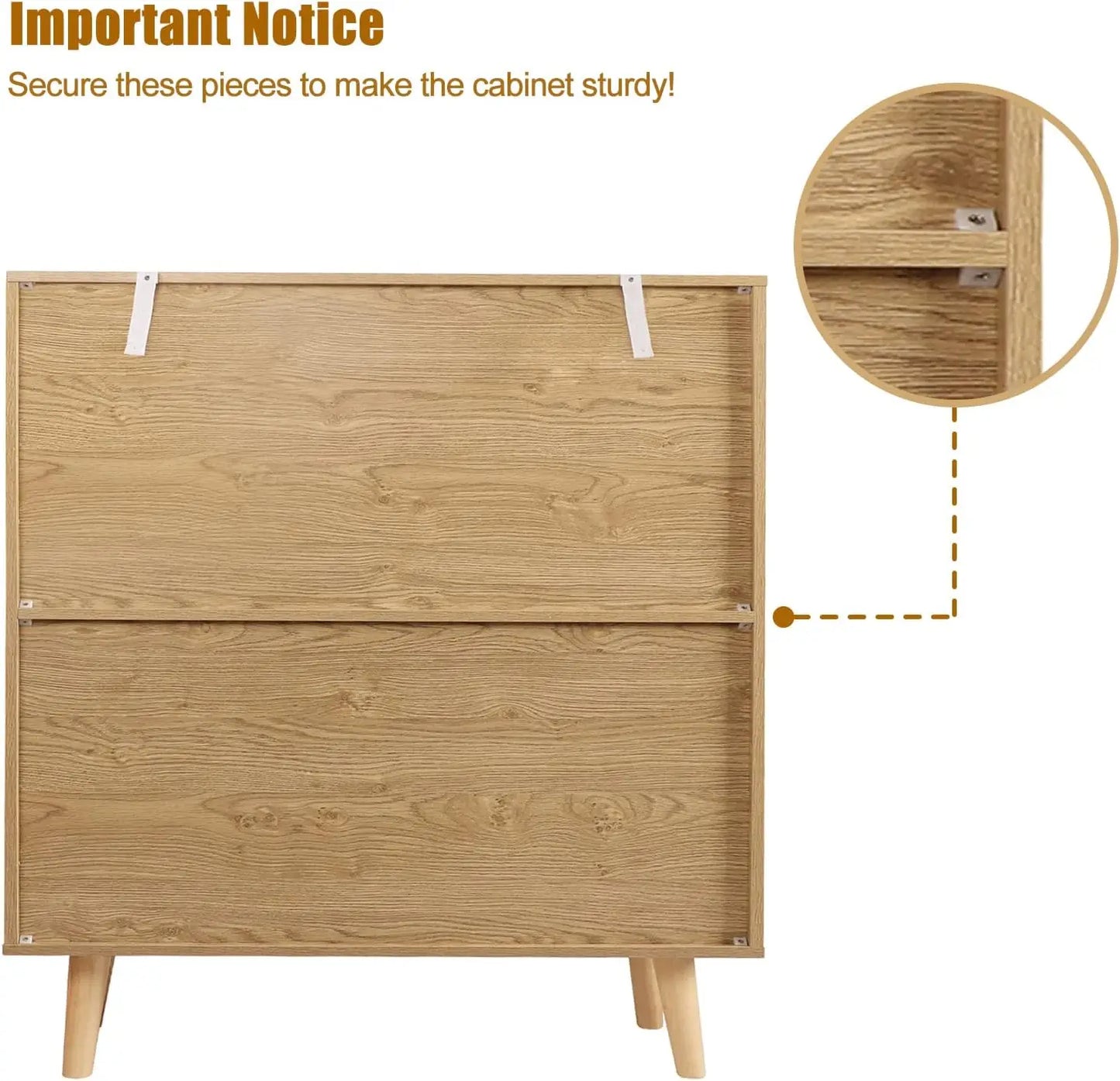 3 Drawer Dresser for Bedroom, Rattan Dresser Modern Wood Chest of Drawers with Spacious Storage for Bedroom Hallway Living Room,