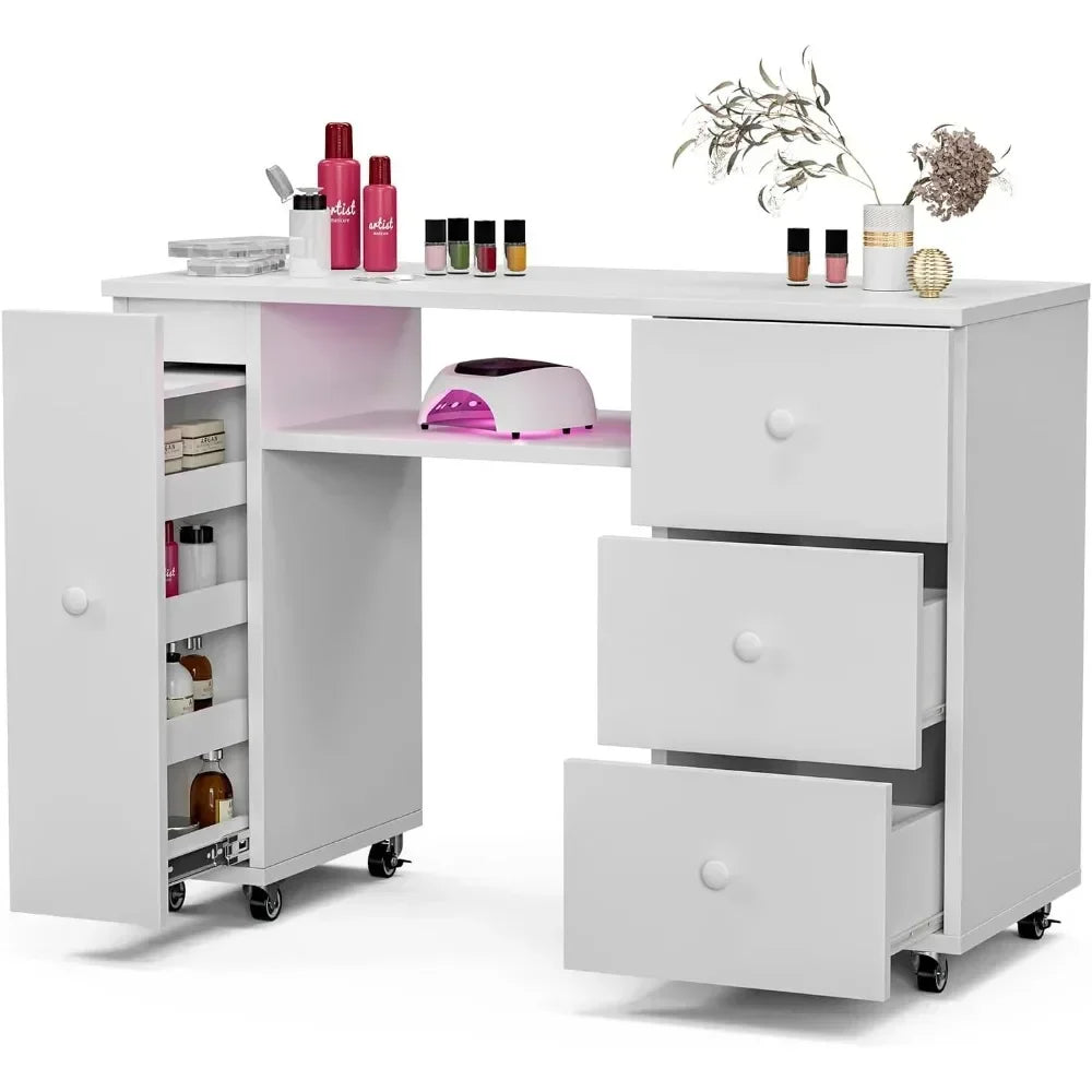 Manicure Table Nail Desk for Nail Tech,It Is Not Only Waterproof and Easy To Clean,but Also Environmentally Friendly and Durable