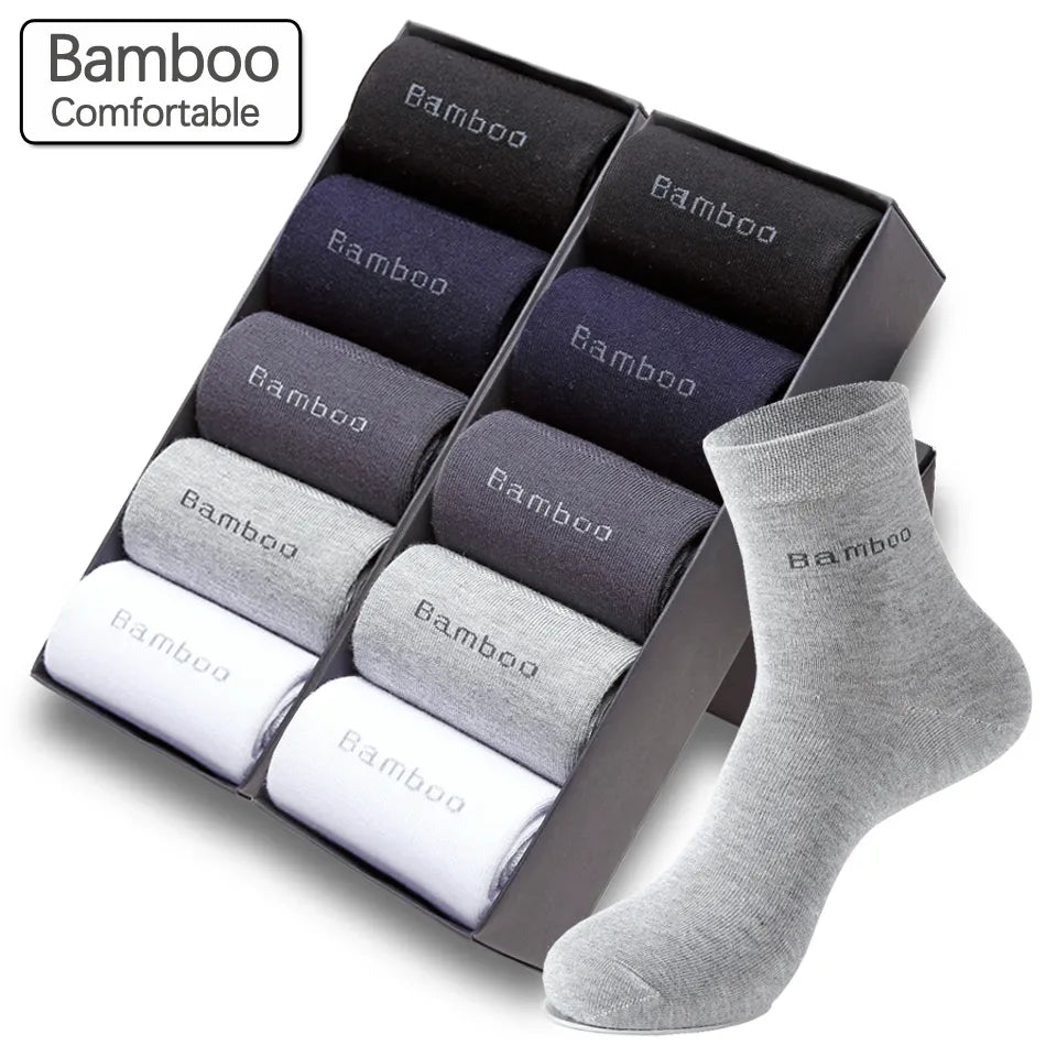 10 Paare/los Bambus Faser Socken Männer Casual Business Anti-Bakterielle Atmungsaktive herren Crew Socken Hohe Qualität Garantieren Socke