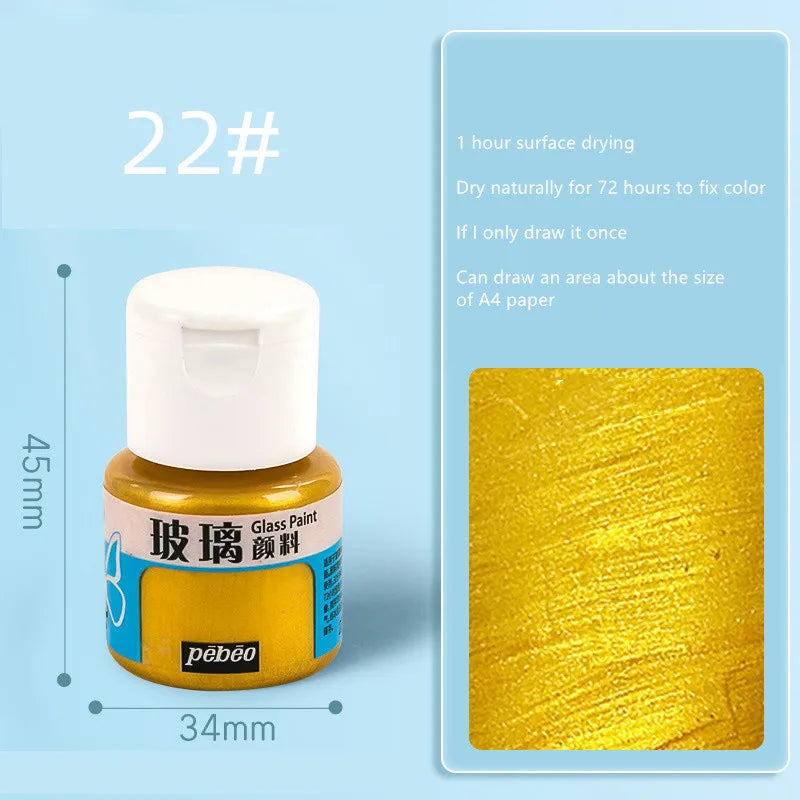 Waterproof Glass Paint 20ml Transparent Sun-Resistant Glass Acrylic Paints For Painting Aquarela Art Supplies