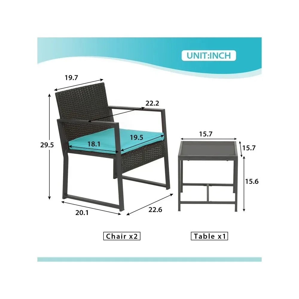 Rattan Garden Furniture Sets, Outdoor Bistro Set, Wicker Patio Chairs, Free Shipping, 3 Pcs