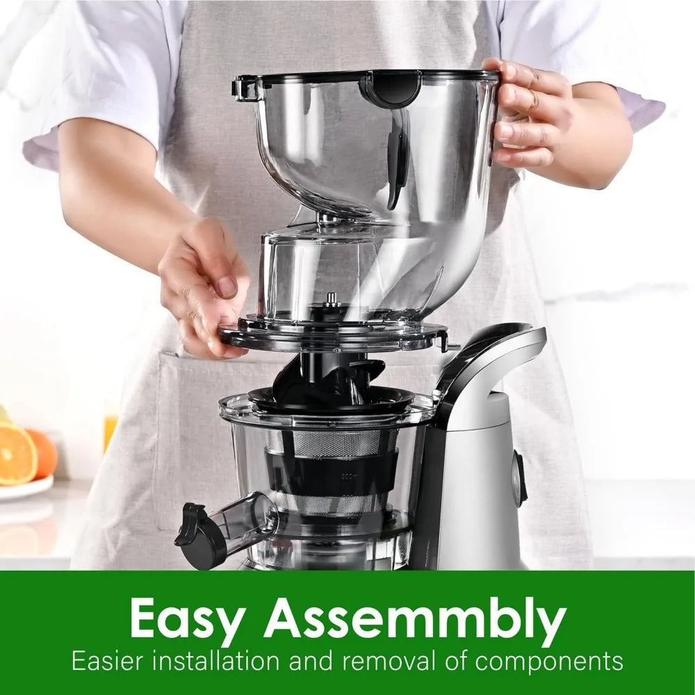 Cold Press Juicer Machines,Slow Masticating Juicer Machine, With 3.26" Wide Feed Chute for Whole Fruits and Vegetables