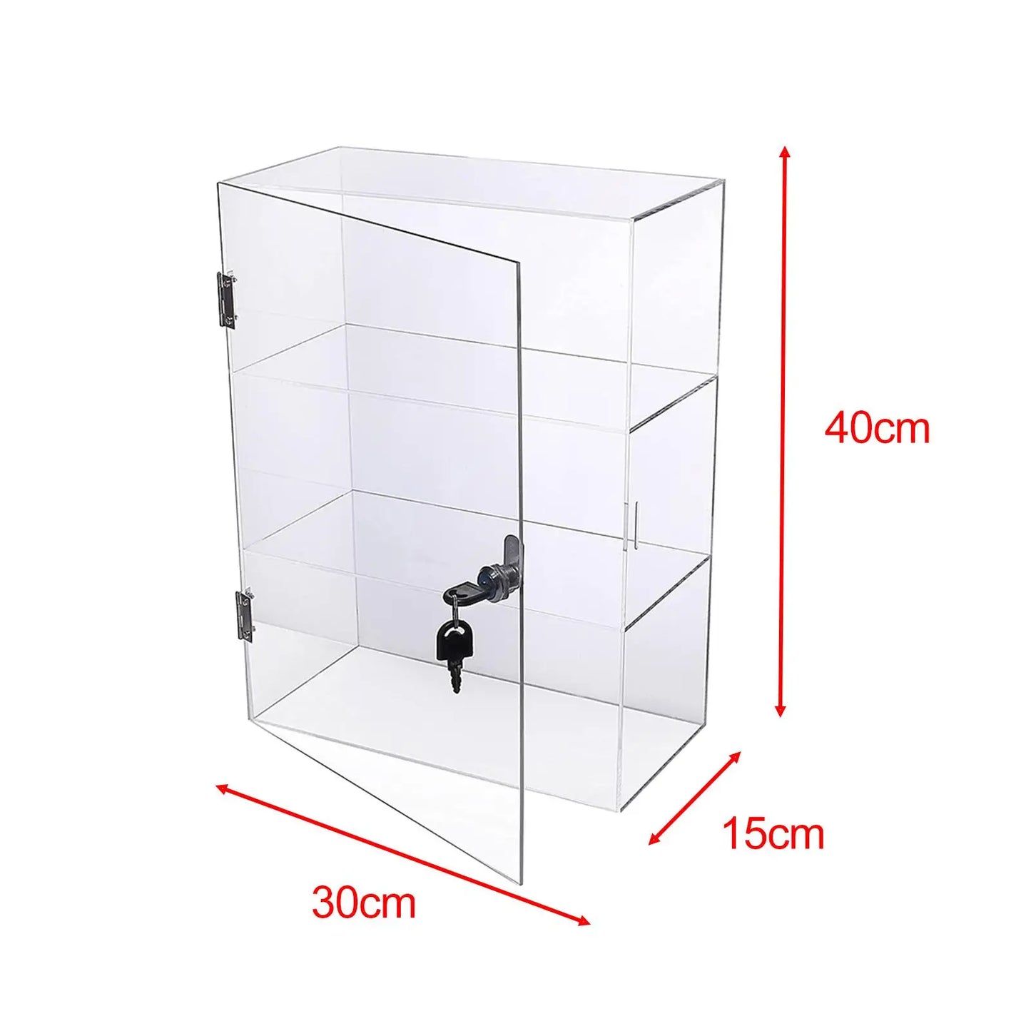 Acrylic Display Case with Lock Keys Holder Display Cabinet for Model Cars Figures Memorabilia Jewelry Accessories Small Stones