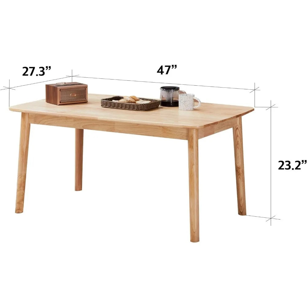 Florence 29.5" Wooden Coffee Table/Malaysian Oak Solid Wood Sofa Table (Natural Oak)