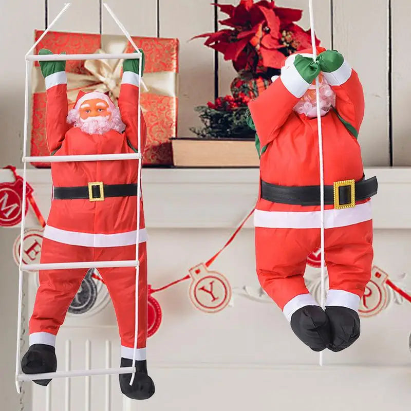 60CM Christmas Santa Claus Climbing Rope Ladder Santa Claus Christmas Tree Decorations Outdoor Santa Claus Doll Pendant