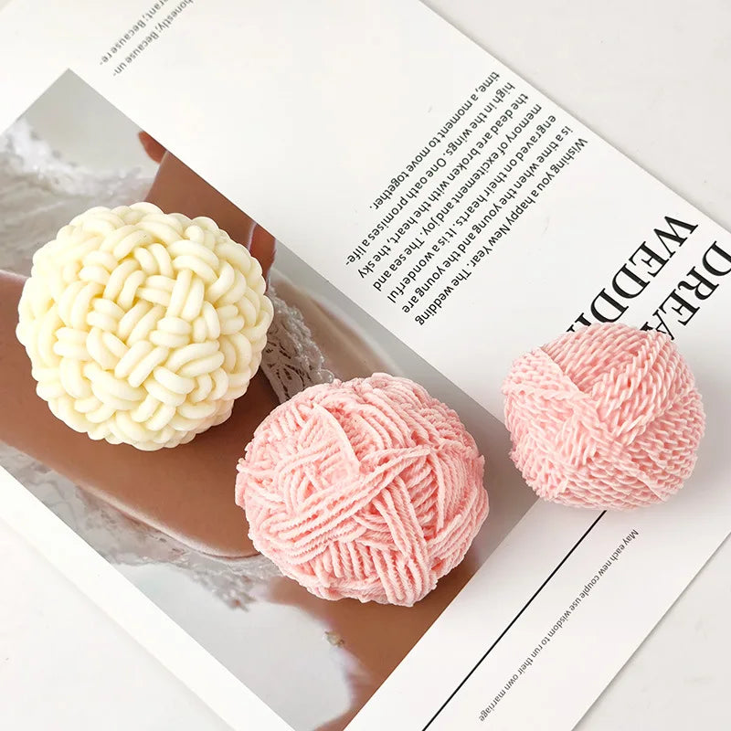 Various Styles Wool Ball Silicone Candle Mold Irregular Braided Ball Rope Knot Aromatherapy Gypsum Soap Ice Cube Mold Home Decor