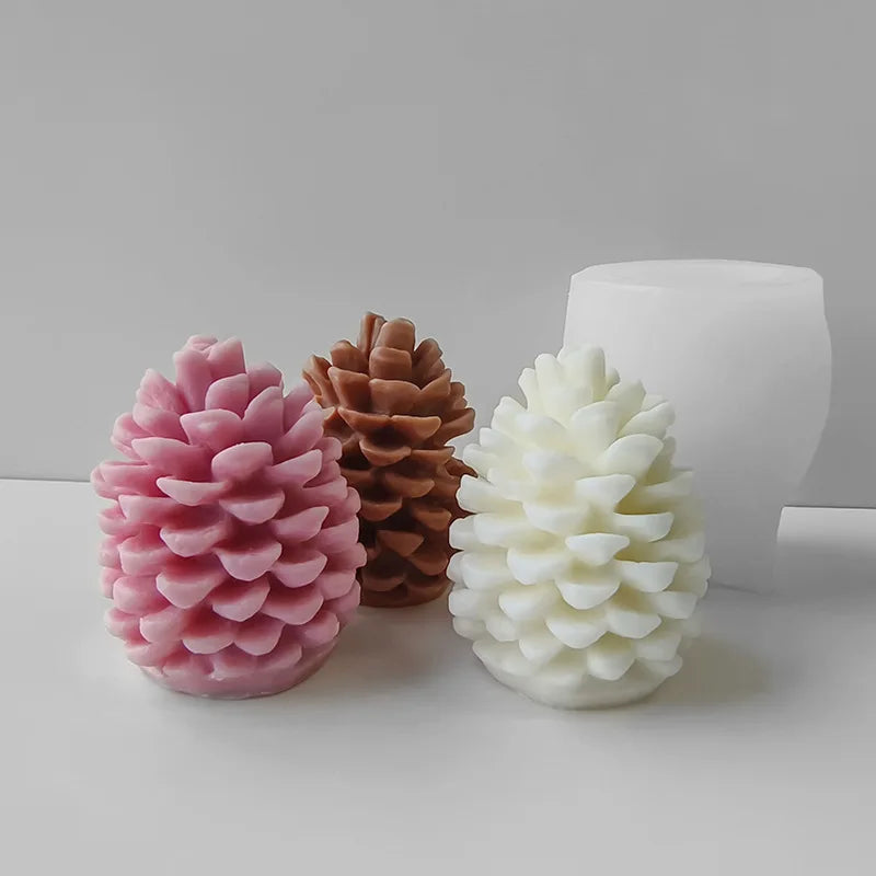 3D Pine Cones Candle Silicone Mold Christmas Pinecone Resin Aromatic Soap Mold Craft Supplies Home Decoration Holiday Gifts