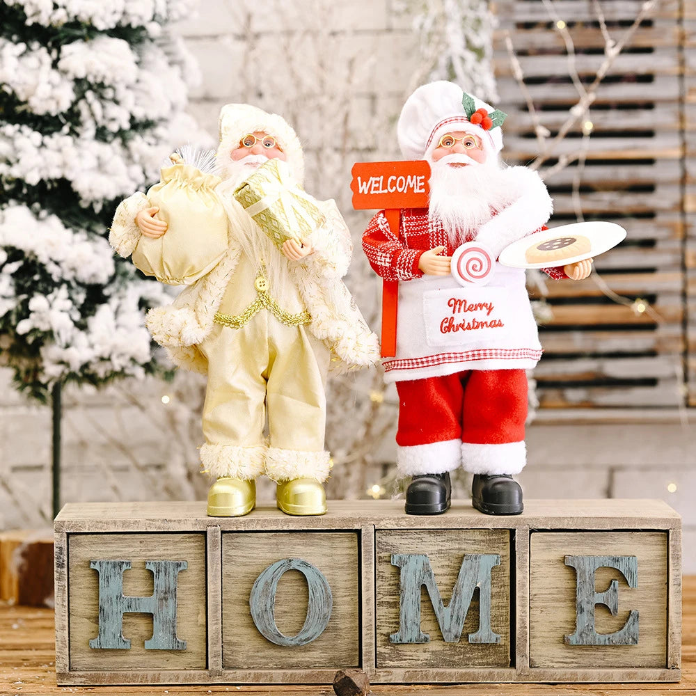 2024 Xmas Decor for Home Navidad Party Ornaments Christmas Ornaments Santa Claus Doll with Gift Bags