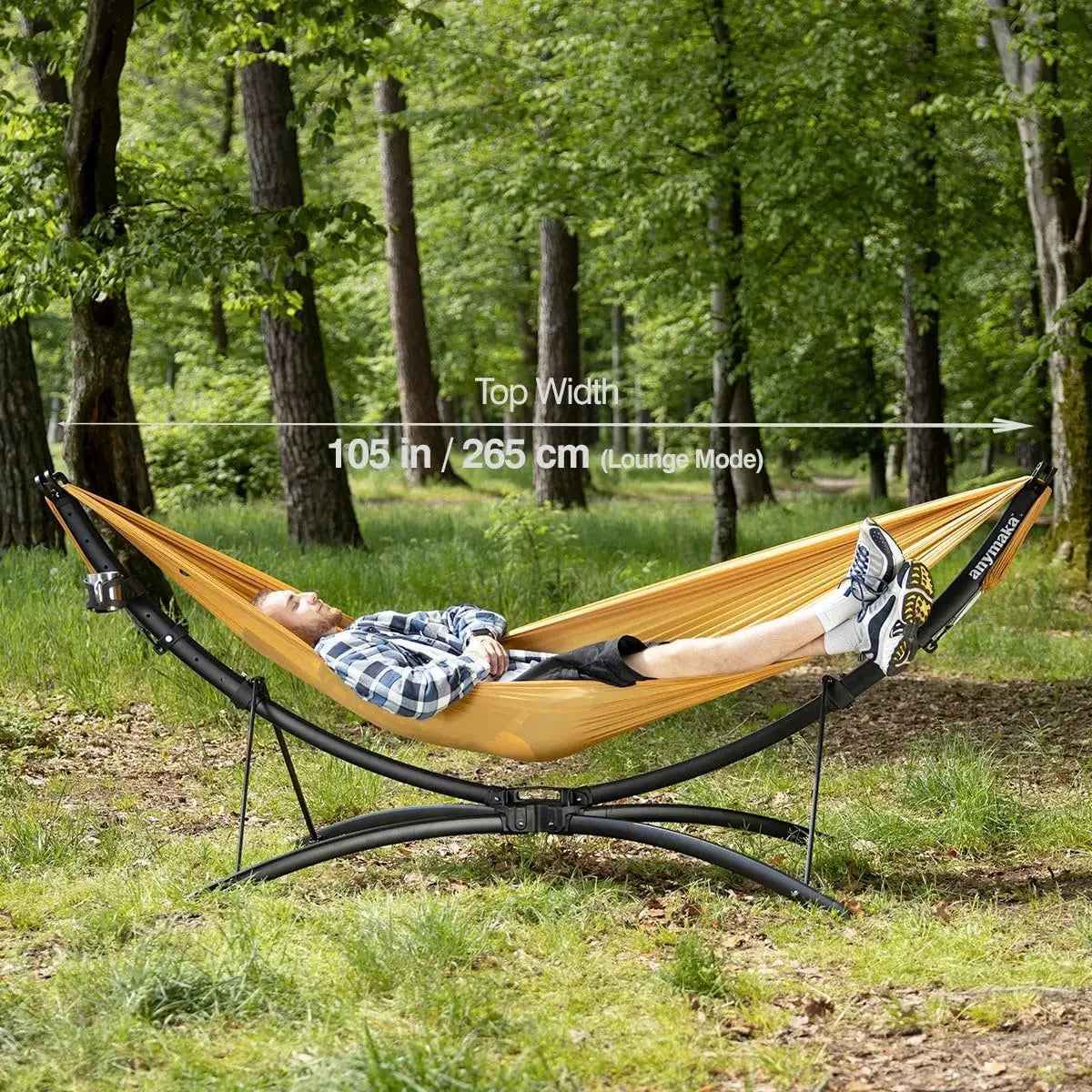 Set Up in 3 Seconds Hammock Stand with Ultralight Double Hammock - 550 LBS Capacity - Portable Hammock Stand Stable on Any