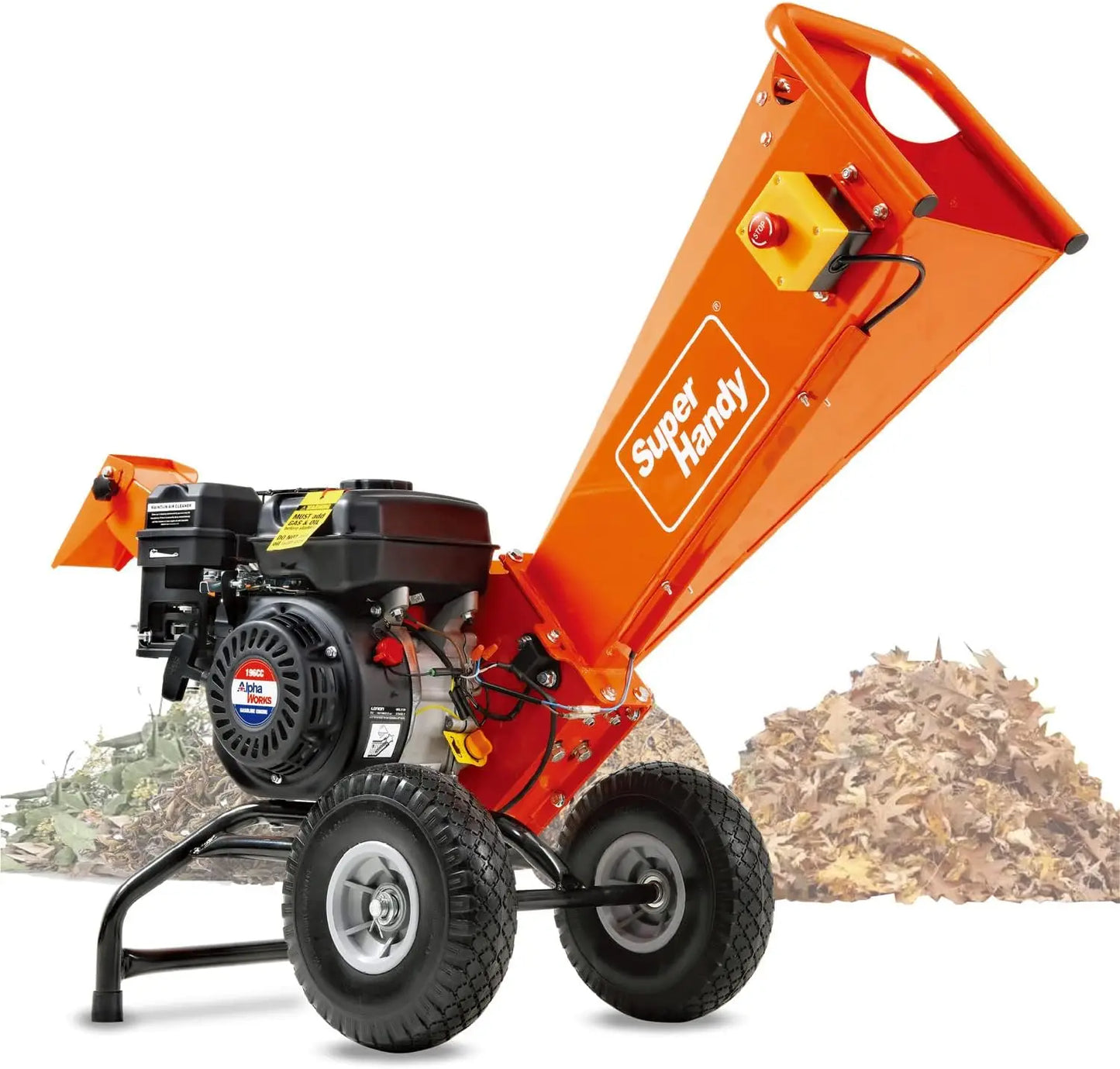 Wood Chipper Shredder Mulcher 7HP Engine Heavy Duty Compact Rotor Assembly Design 3" Inch Max Capacity Aids in Fire