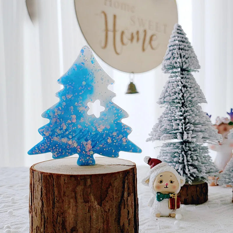 Christmas Tree Decorative Ornament Hanging Crystal Epoxy Resin Mold DIY Concrete Plaster Cement Silicone Mould Home Decor Tools