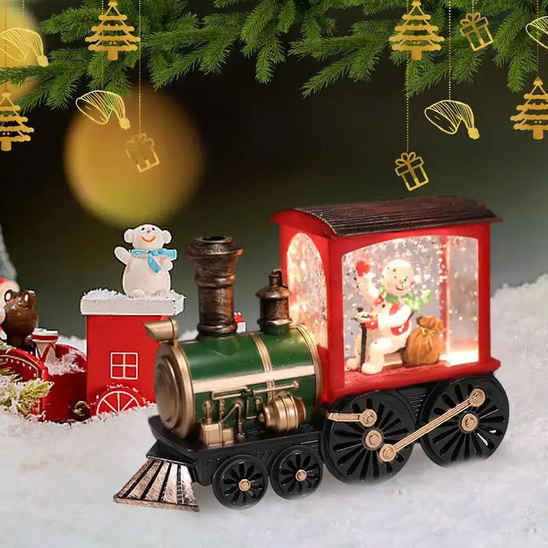 Snow Globe Christmas Decoration Interesting Light Up Train With Snowing Scene Seasonal Decors For Bedroom Study Room Garden Car