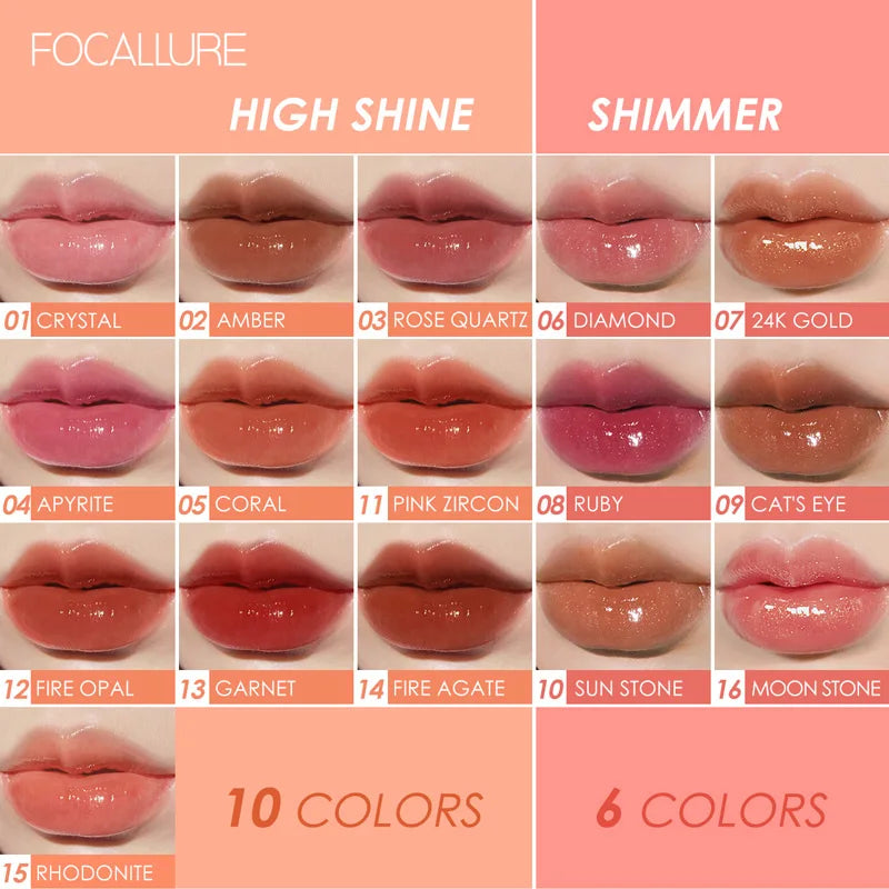 FOCALLURE Moisturizing Liquid Lipstick High Pigment Plumpling Lipgloss Waterproof Not-sticky Lip Balm Lip Tint Makeup Cosmetics