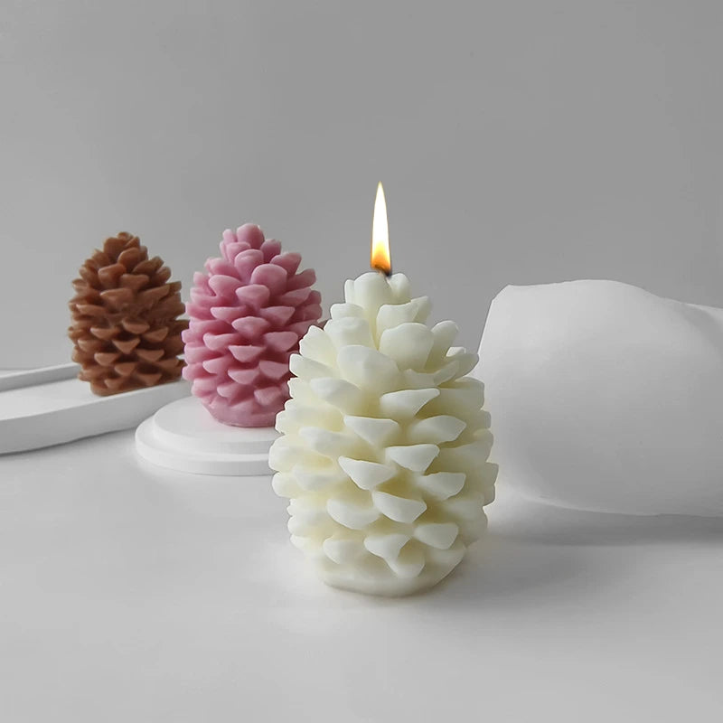 3D Pine Cones Candle Silicone Mold Christmas Pinecone Resin Aromatic Soap Mold Craft Supplies Home Decoration Holiday Gifts