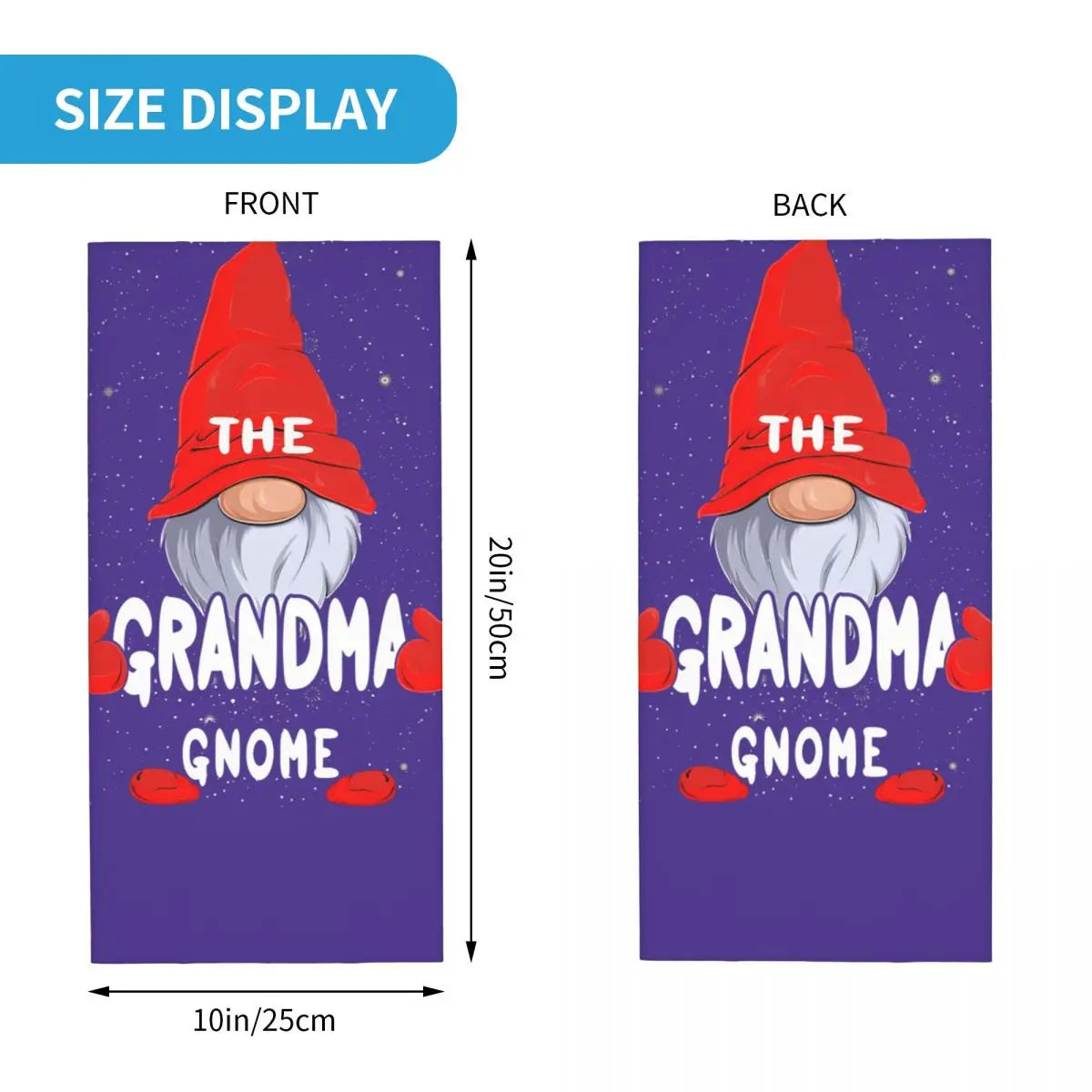 GRANDMA Gnome Matching Family Christmas Party Pajama Gnome Bandana Neck Gaiter Motocross Face Scarf Multi-use  Unisex Winter