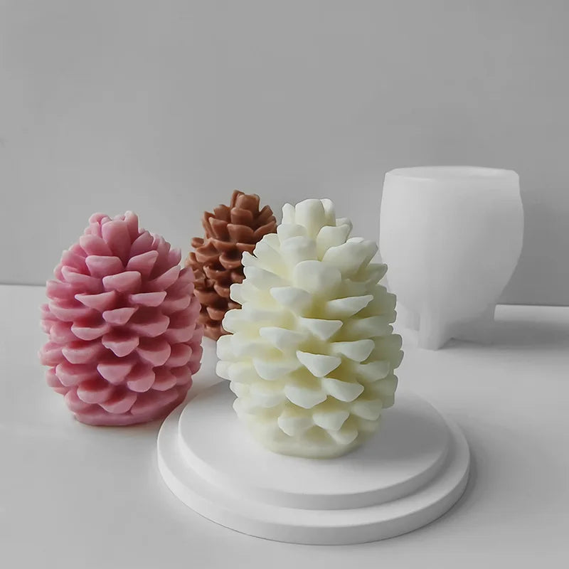 3D Pine Cones Candle Silicone Mold Christmas Pinecone Resin Aromatic Soap Mold Craft Supplies Home Decoration Holiday Gifts