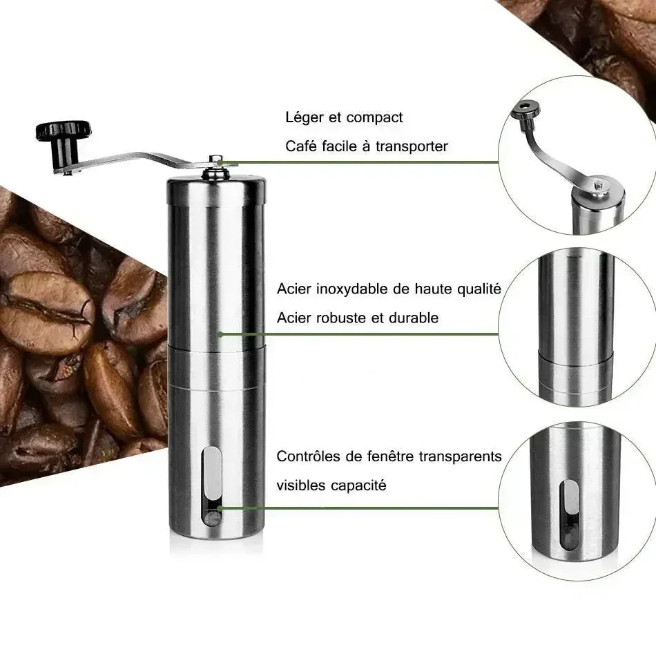 2024 Portable Stainless Steel Handmade Coffee Bean Grinder Multiple Legumes Grinder Easy To Clean Manual Coffee Grinder