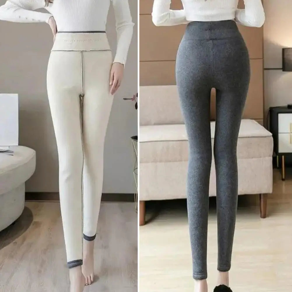 Winter Women Leggings Fleece Lined Velvet Keep Warm Pants High Waist Leggings Women Solid Comfortable Stretchy Thermal Plus Size