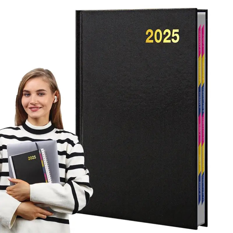 Calendar 2025 A5 Hardcover Executive Planner Calendar Book Daily Notebook Water Resistant Cover Journal Thick Paper A5 For Work