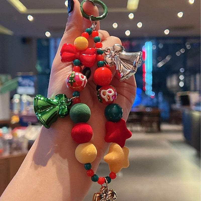 1PC Cute Christmas Series Lanyard For Phone Anti-Lost Bracelet For Mobile Phone Case Wrist Strap Car Keychain Phone Charm