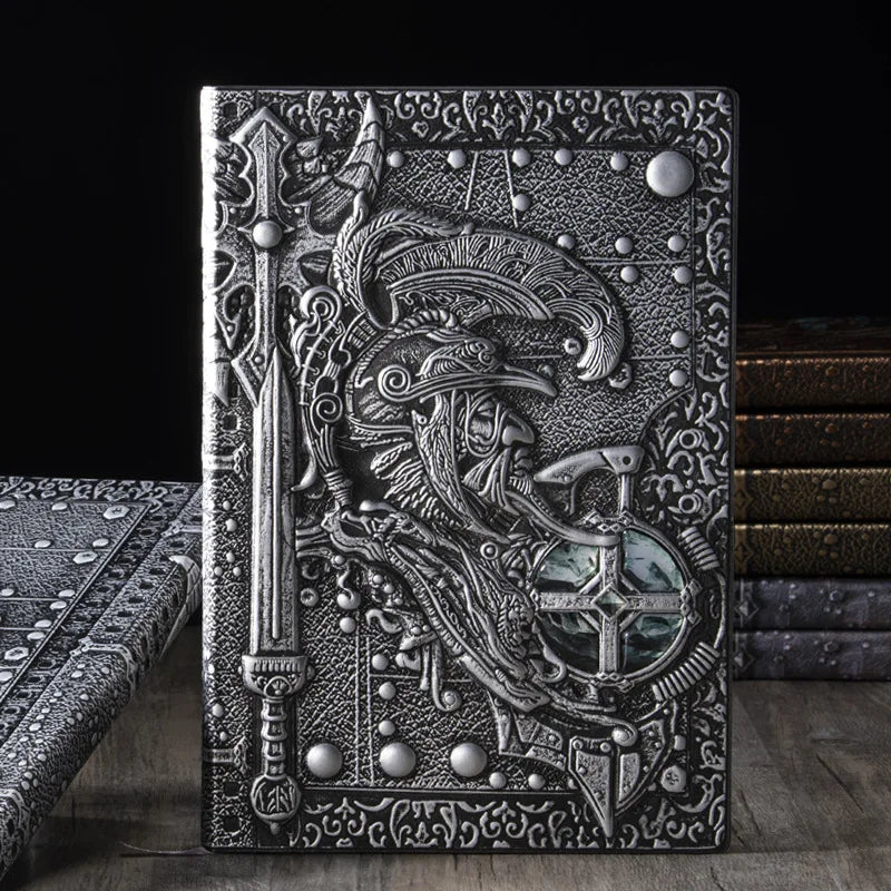 A5 Hardcover Notebook Vintage Legend Character Embossed Diary PU Notepad Travel Planner Journals Office School Stationery