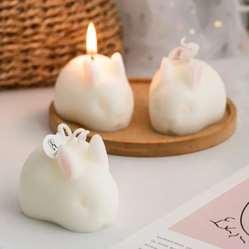 Kawaii Rabbit Candle Room Decor Candlelight Dinner Scented Aromatic Candles Home Decorative Candles Wax Birthday Candles Gift