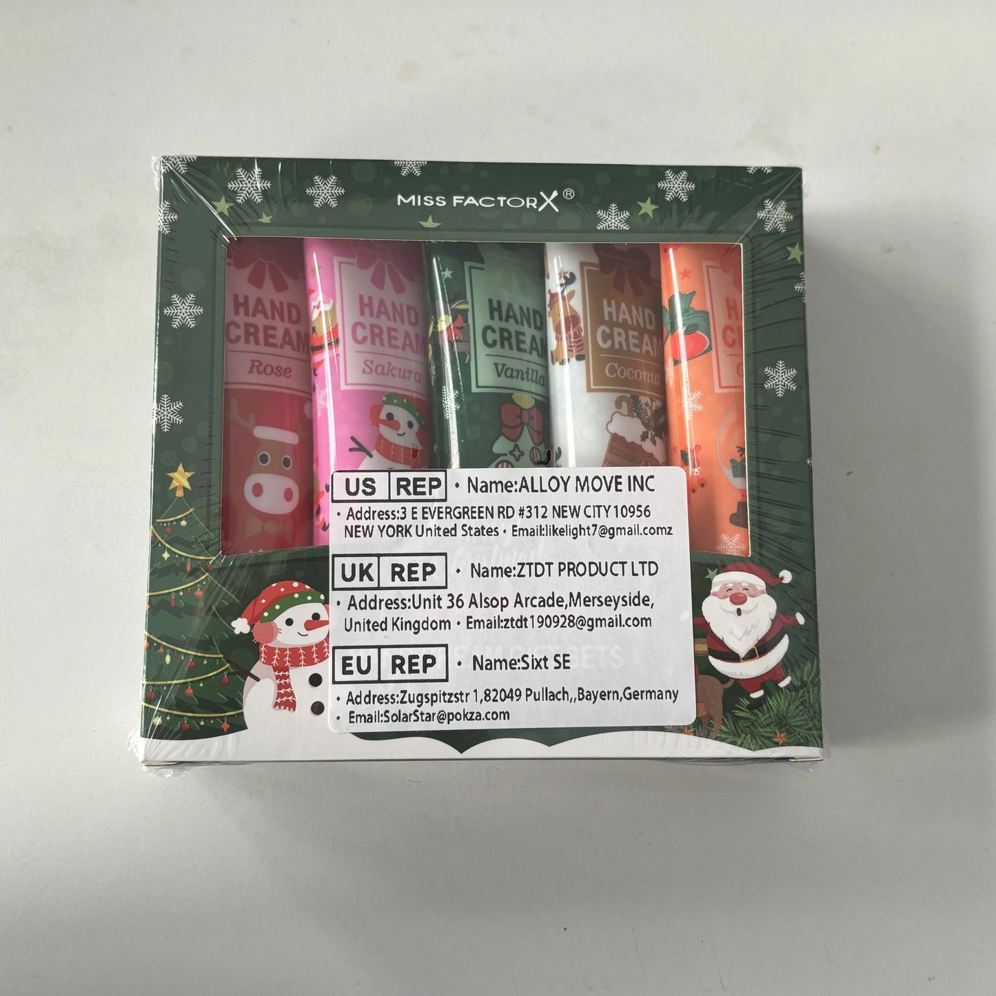 Christmas gift 5/box hand cream set, cream texture, hand cream travel pack, durable moisturizer-30g/piece gift for women