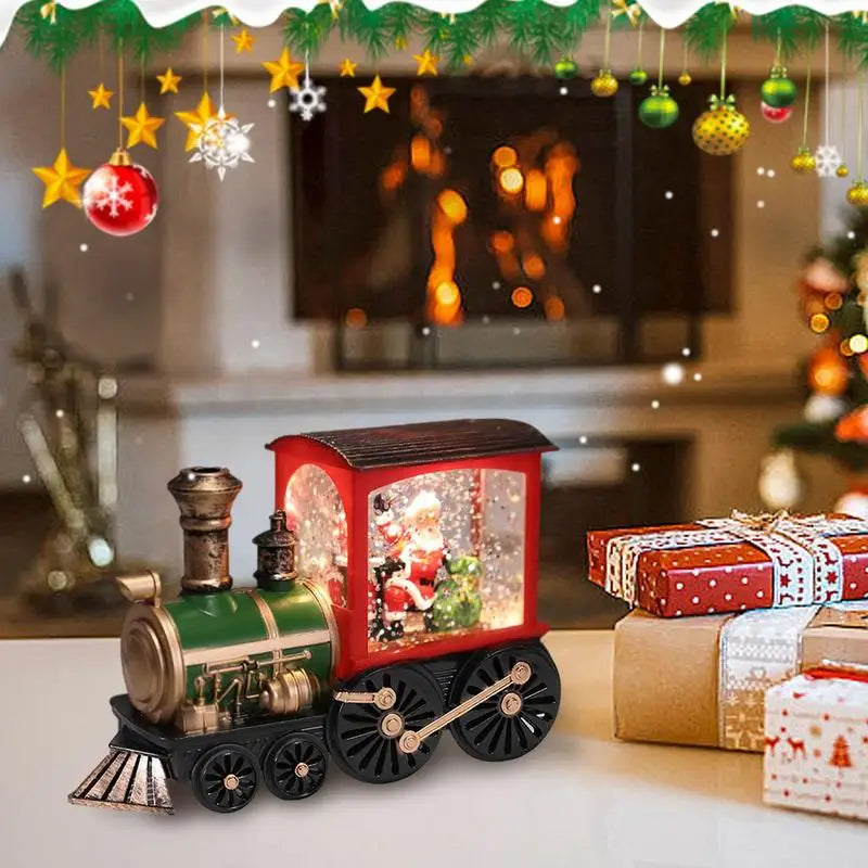 Snow Globe Christmas Decoration Interesting Light Up Train With Snowing Scene Seasonal Decors For Bedroom Study Room Garden Car