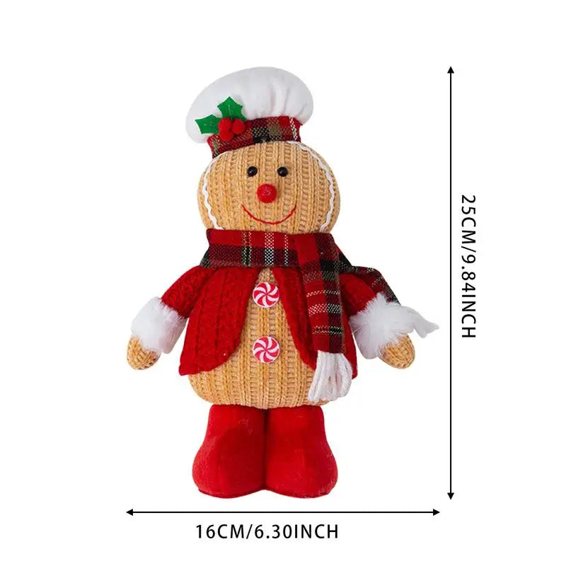 Christmas Ginger bread Man doll Plush figurine Toys Cute xmas gingerbread pillow home Xmas Deer Christmas gift Toys for Sofa