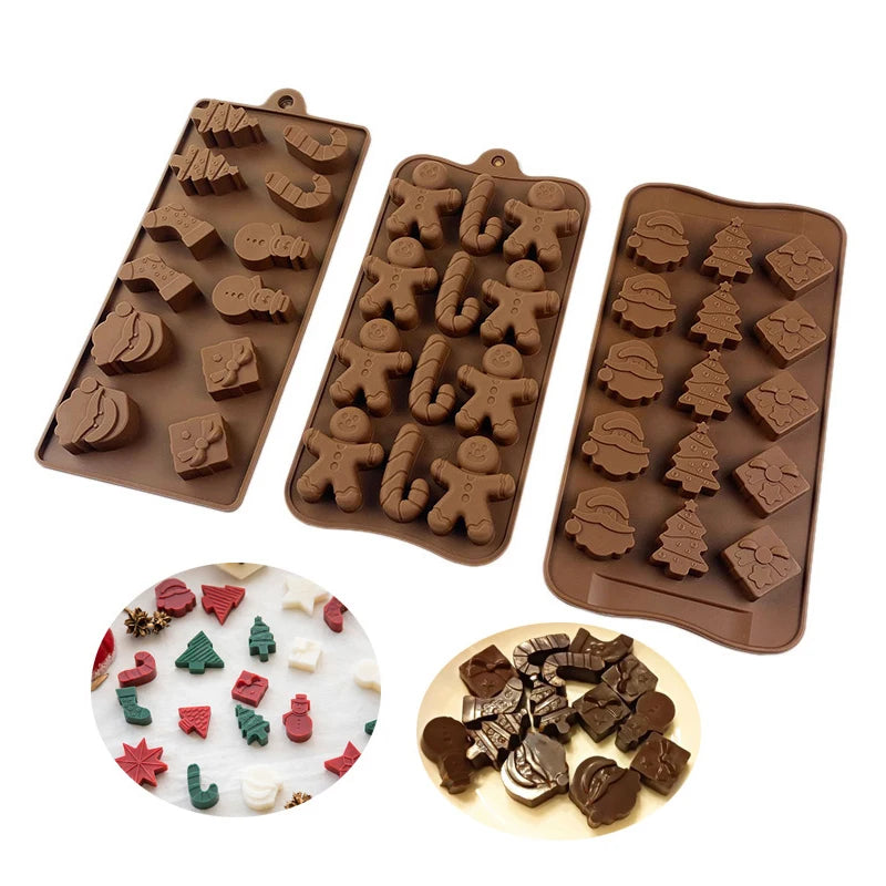 Christmas Series Silicone Mold Chocolate Candy Mould Ice Plaster Clay Resin Molds Baking Tool