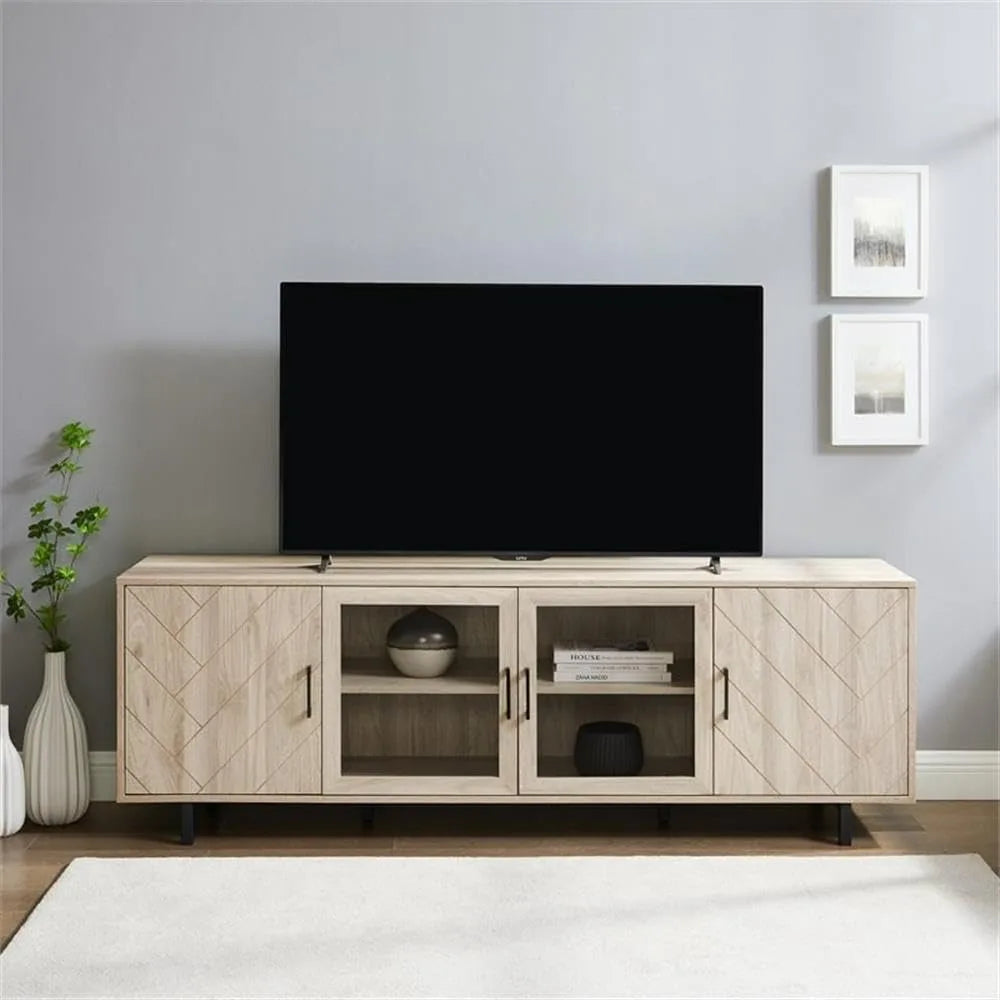 Harper Modern 4 Door Herringbone Stand for TVs up to 80 Inches, 70 Inch, Electronic Devices, Media, and Related Accessorie