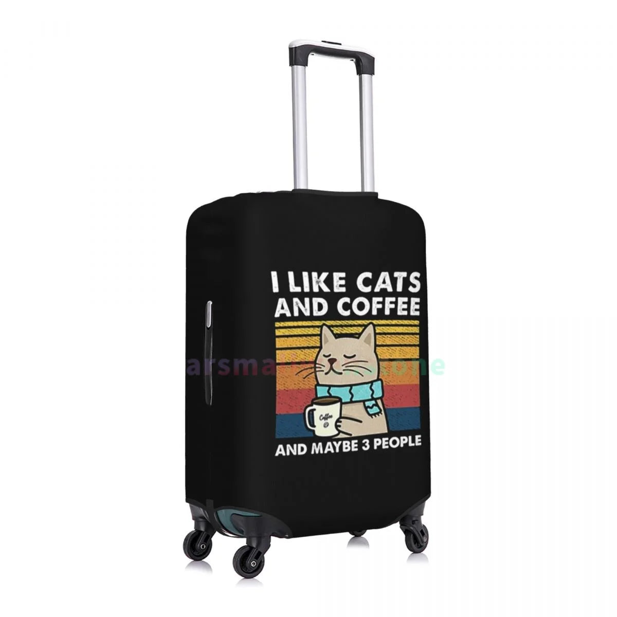 I Like Cats And Coffee Luggage Cover Suitcase Protector Thicken Elasticity Dust Covered Anti-scratch Protective Case 18-32 Inch