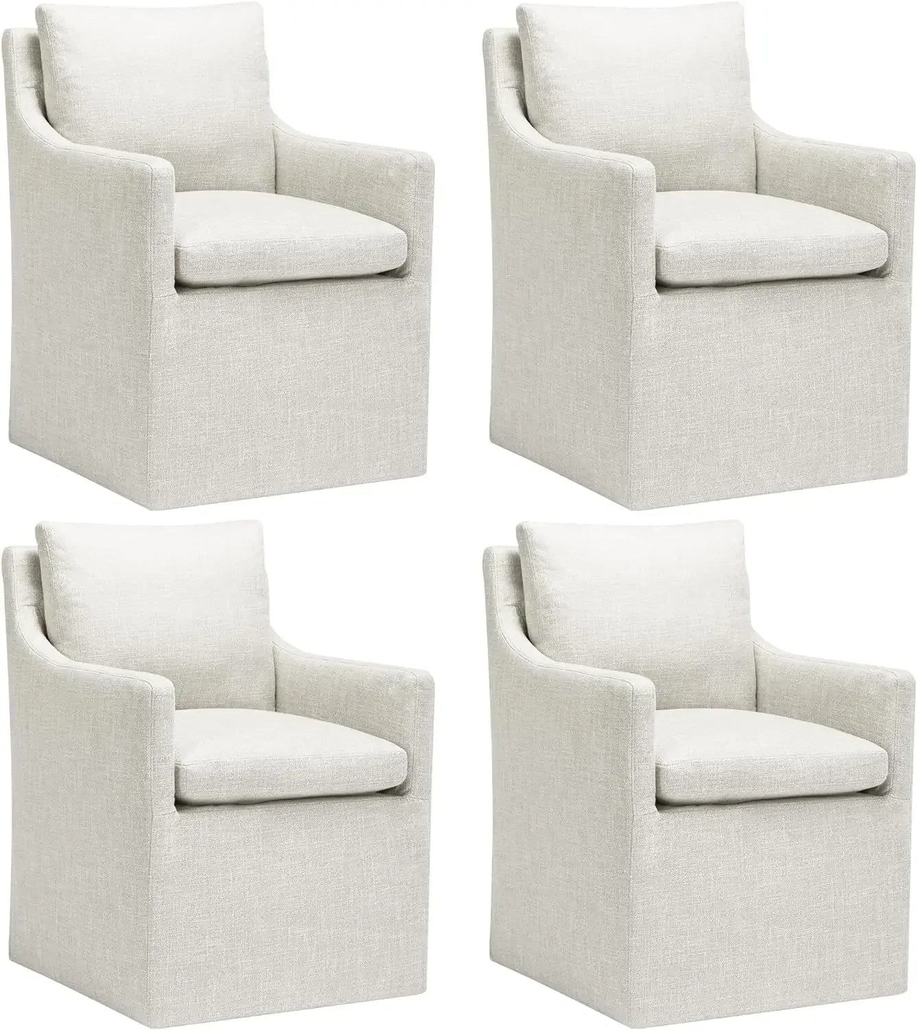 Sofa Chair, Accent Chair for Living Room,Single Sofa Chairs with 4 Casters,Upholstered Arm Chairs,Linen Accent Arm Dining Chair