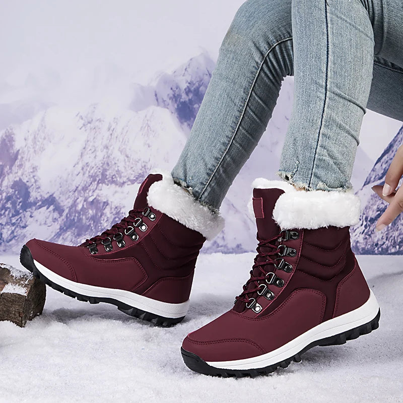 Winter Brand Women's Boots Plush Snow Boots Outdoor Non-slip Sneakers Women Warm  Waterproof Boots Fashion Casual Designer Shoes