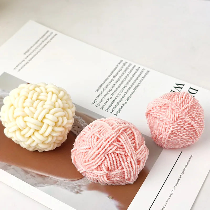 Various Styles Wool Ball Silicone Candle Mold Irregular Braided Ball Rope Knot Aromatherapy Gypsum Soap Ice Cube Mold Home Decor