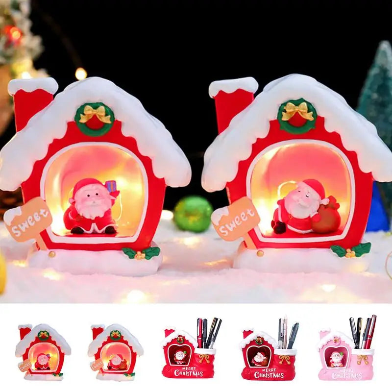 Snow Village perfect Addition to Your Christmas Indoor Decorations Mini Village Set Houses Town With Warm White LED Light